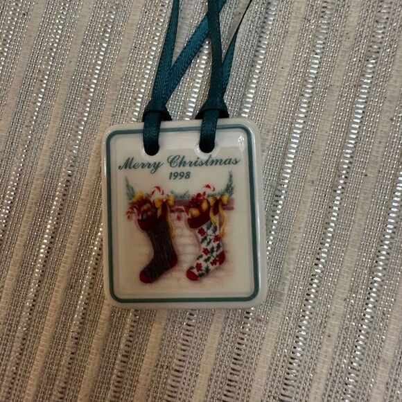 LONGABERGER lot of tie- on Ceramic Vintage‎ Hanging Ornaments 4 pieces - Picture 4 of 7